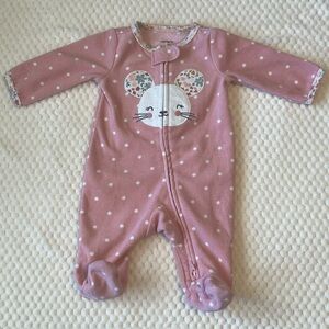 Carter's Pink Mouse Footie Onesie